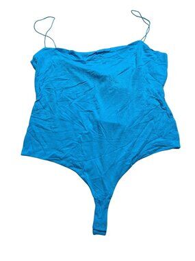 Naked Wardrobe Ocean Blue Sculpt Bodysuit Snap Crotch Spaghetti Straps Size 3X N